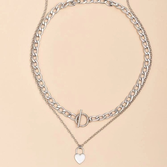 💋 Heart ❤️ Charm Rolo Choker chain - Picture 1 of 9